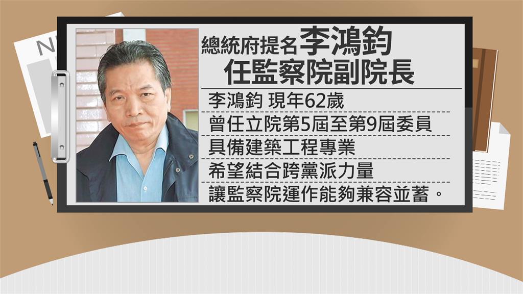 獲提名監院副院長 李鴻鈞：心情惶恐 感謝總統